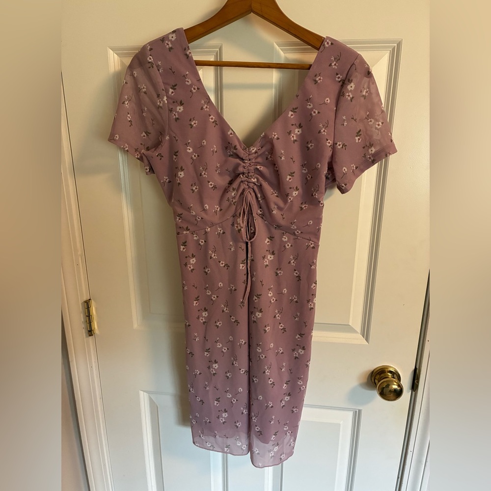 Hollister Lavender Floral Mini Dress